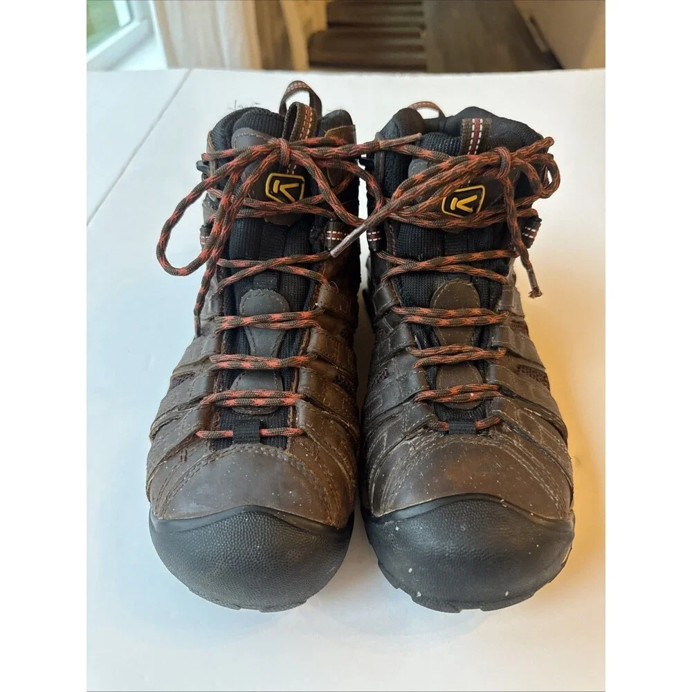 KEEN Men's Shitake Flint II Mid Utility Steel Toe Boots Size 9 D Shoe-Goo READ